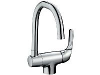 Mitigeur monotrou à bec tube rabattable