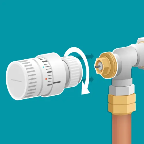 Montage tête thermostatique sur robinet de radiateur thermostatisable Montage tête thermostatique sur robinet de radiateur thermostatisable