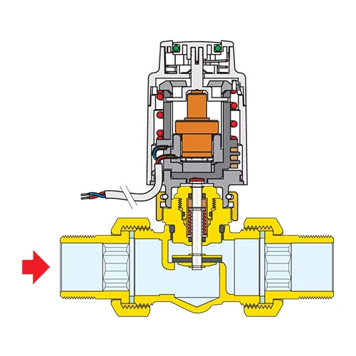 Vanne de zone 2 voies en coupe