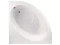 Baignoire d’angle quart de rond avec espace douche