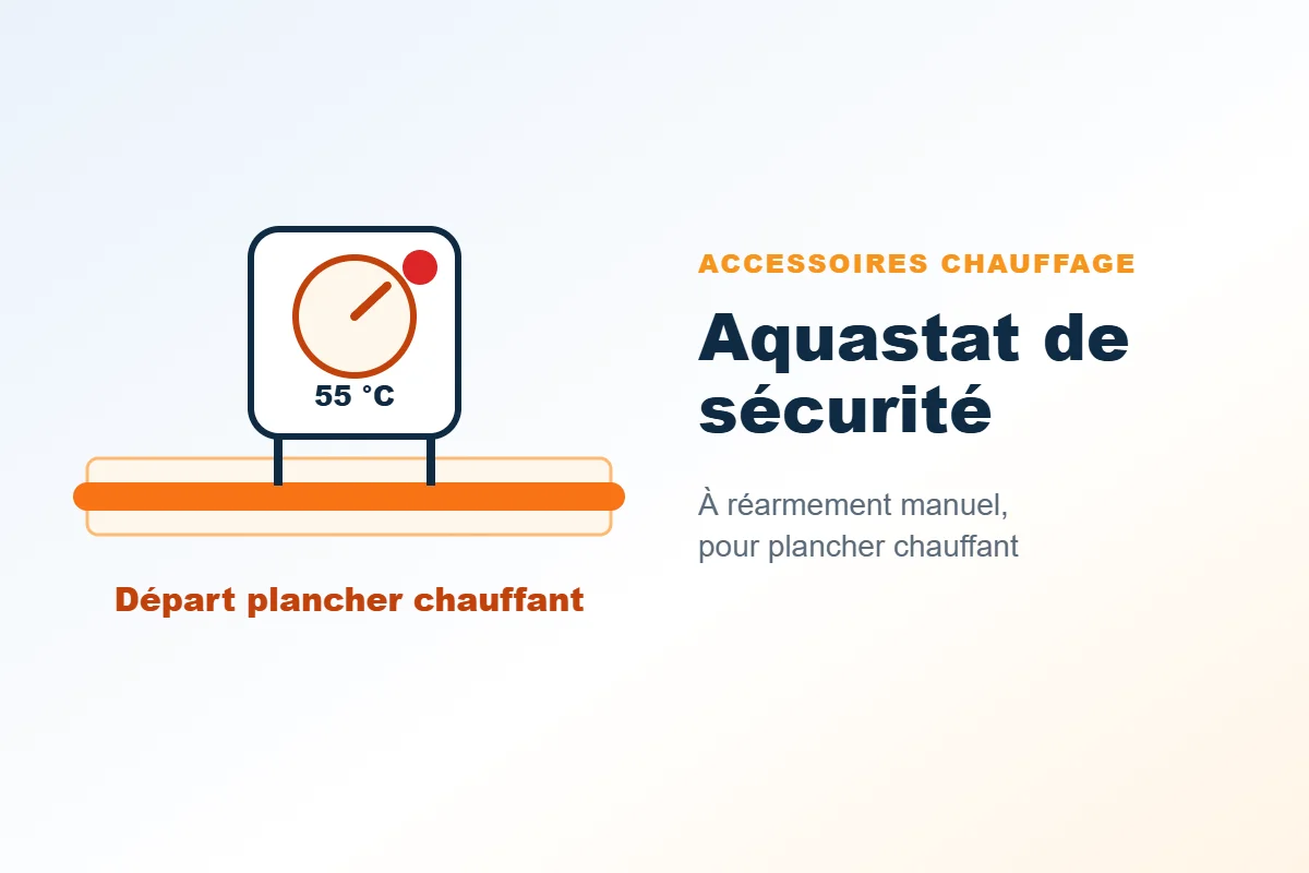 Aquastat de sécurité à réarmement manuel sur le départ d’un plancher chauffant